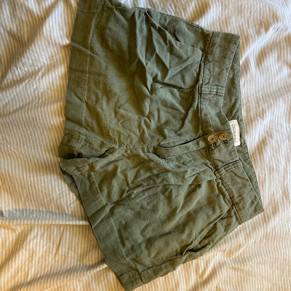 Olive green CK shorts
